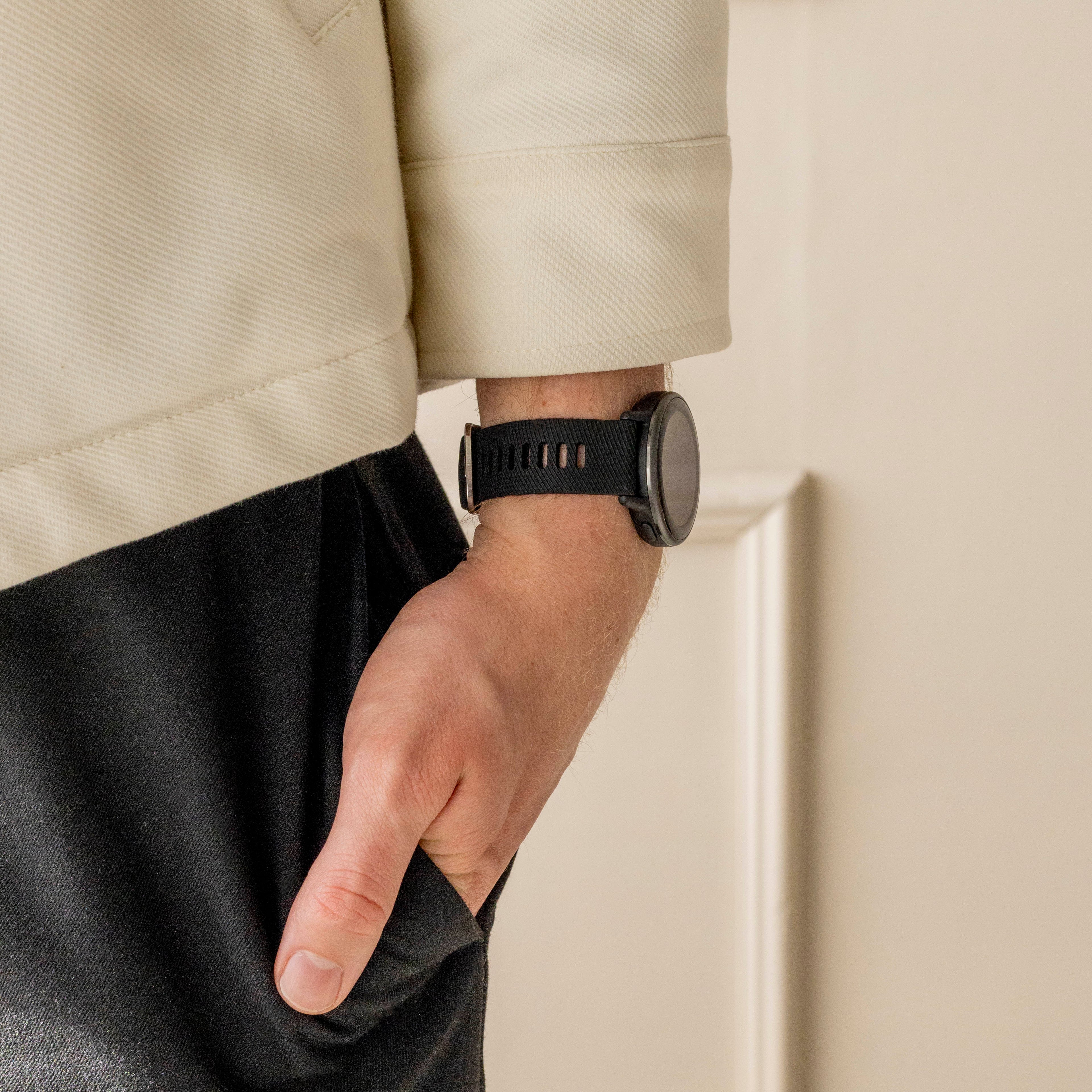 Garmin Vivoactive 3-armband i silikon – svart klockarmband