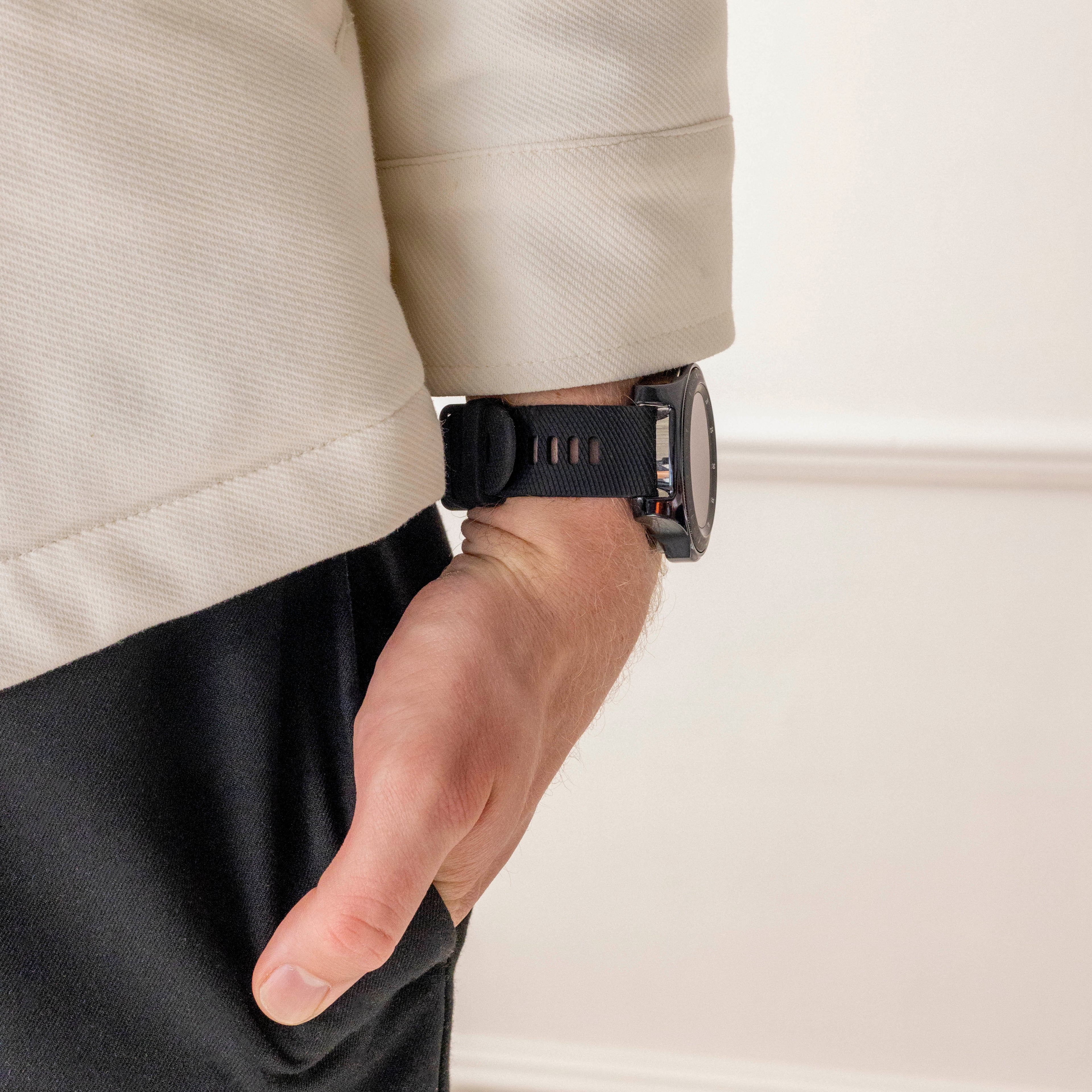Black Silicone Replacement Strap for Garmin Venu 2