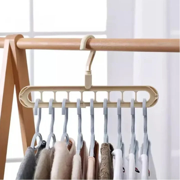 3-Pack Vertical Clothes Hanger Organizers — 9-Hanger Capacity, Horizontal or Vertical Hanging