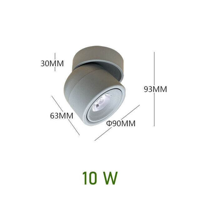 Dimmable Aluminum LED Spotlight — 340° Rotating Directional Light