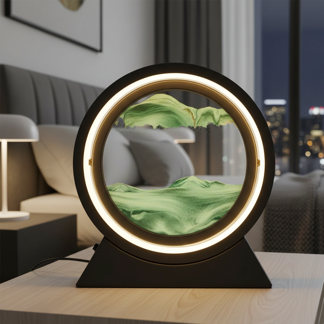 Kinetic Moving Sand Lamp For Tabletop Decor A Mesmerizing Relaxation Display That Eases Stress And Elevates Mood