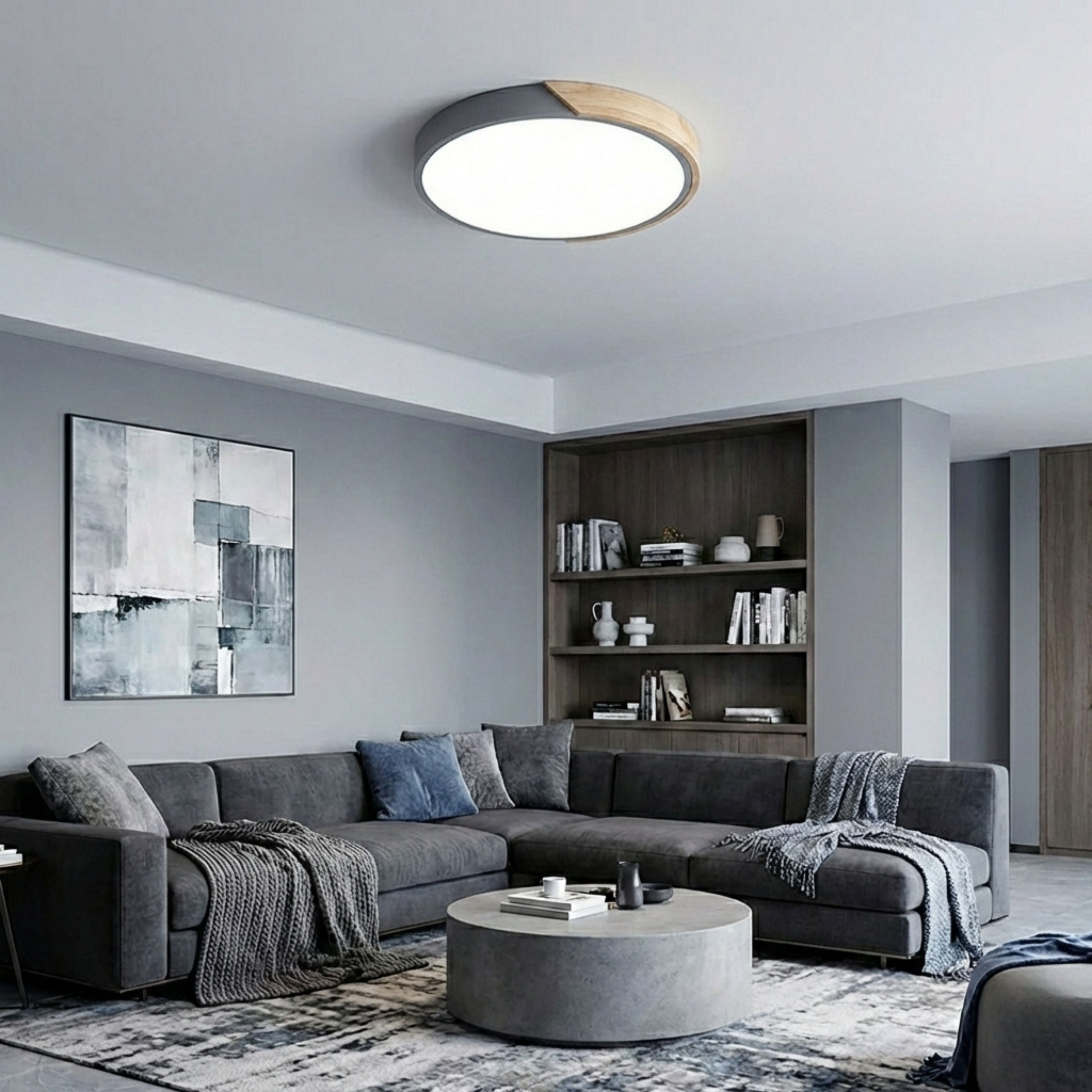NovaLume Contemporary Round LED Ceiling Light With Flush Mount Fixture For Modern Interiors