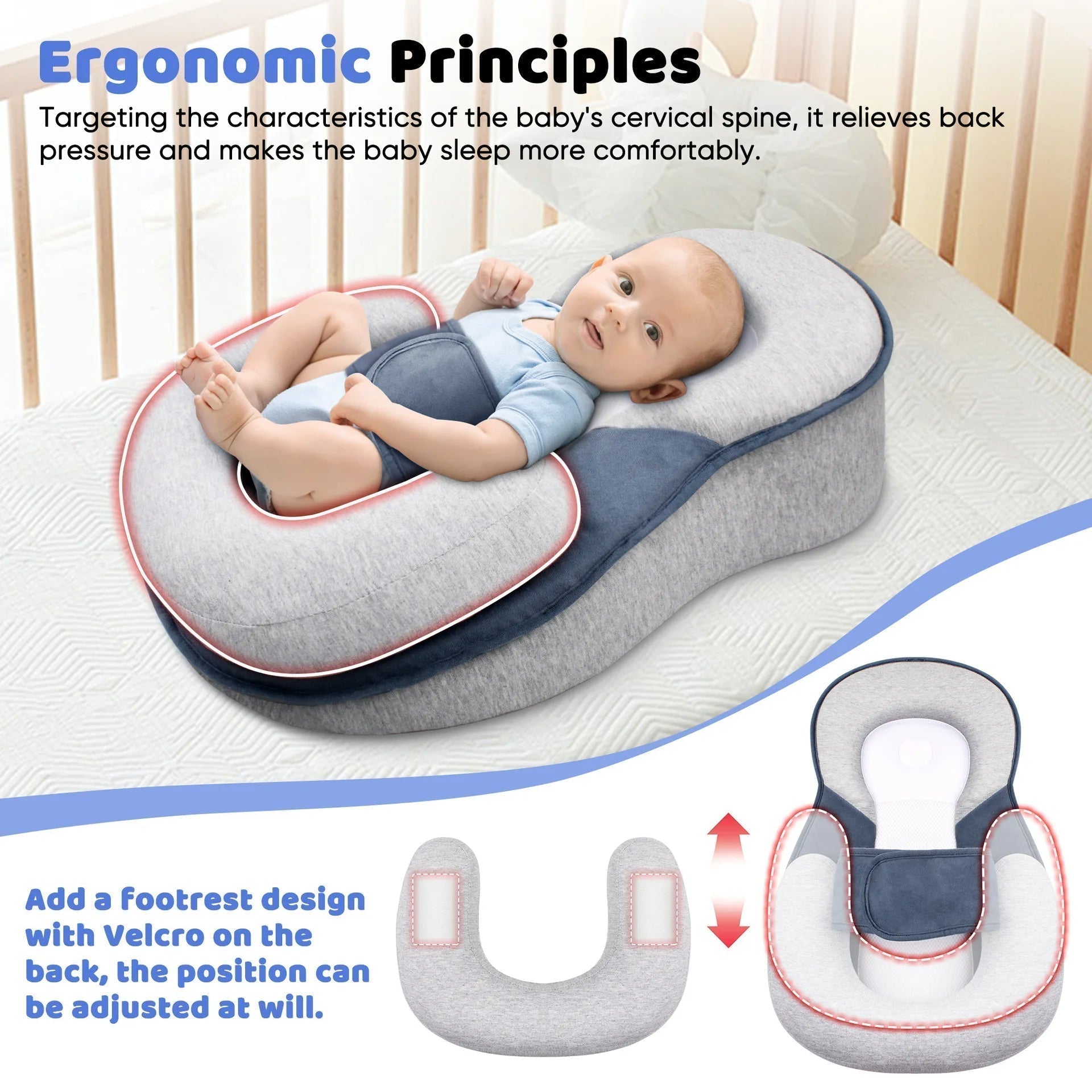 Newborn Elevated Lounger With 15 Degree Incline For Comfort