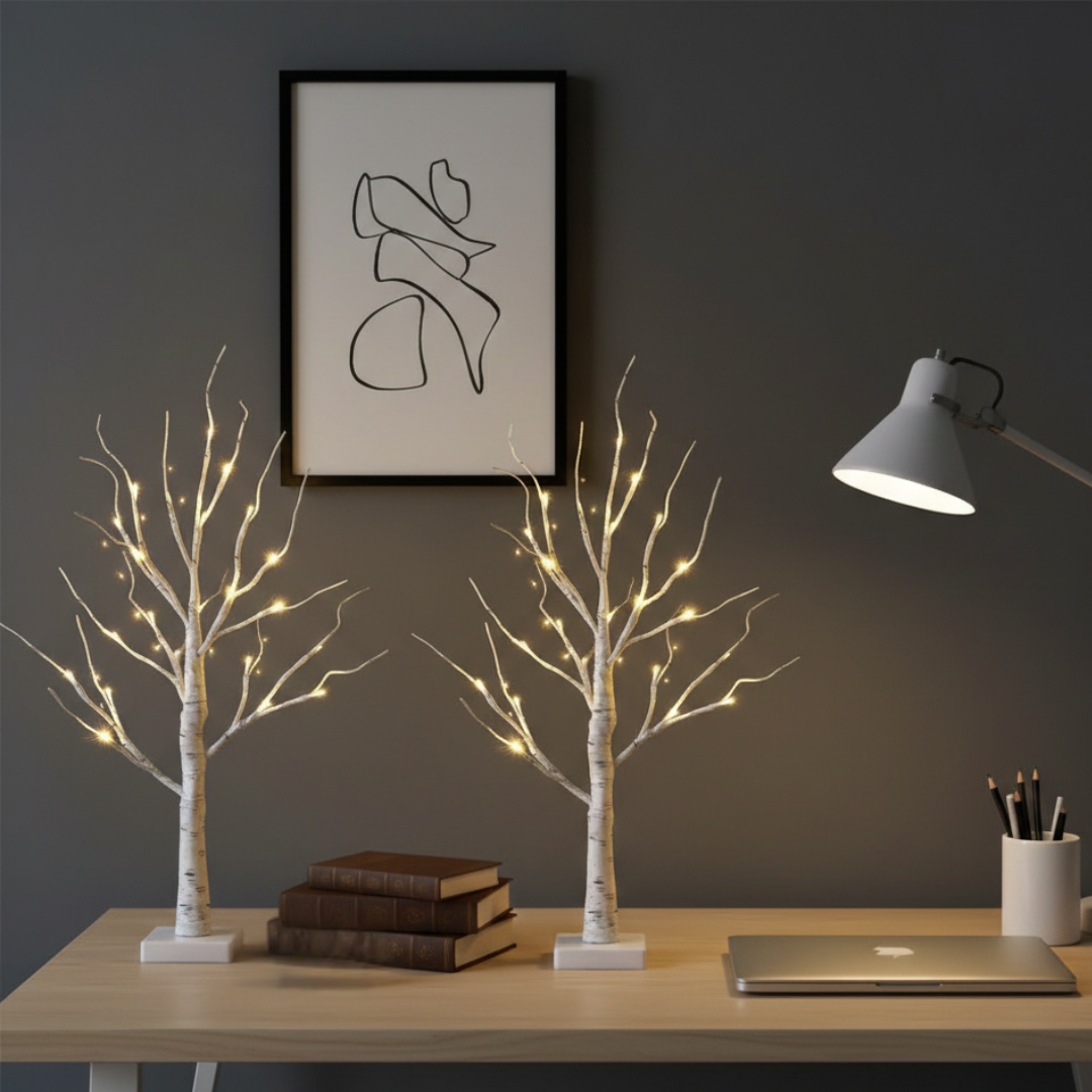 Birch Tree LED Accent Lights For Home Decor And Seasonal Display Indoor Lighting