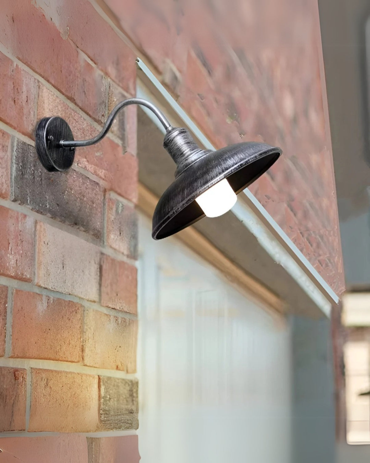 Modern Square Outdoor Wall Light With Minimalist Frame Black Brown Silver 24x23cm