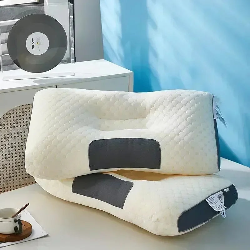 Ergonomic Neck Pillow With Memory Foam For Cervical Support For Side And Back Sleepers