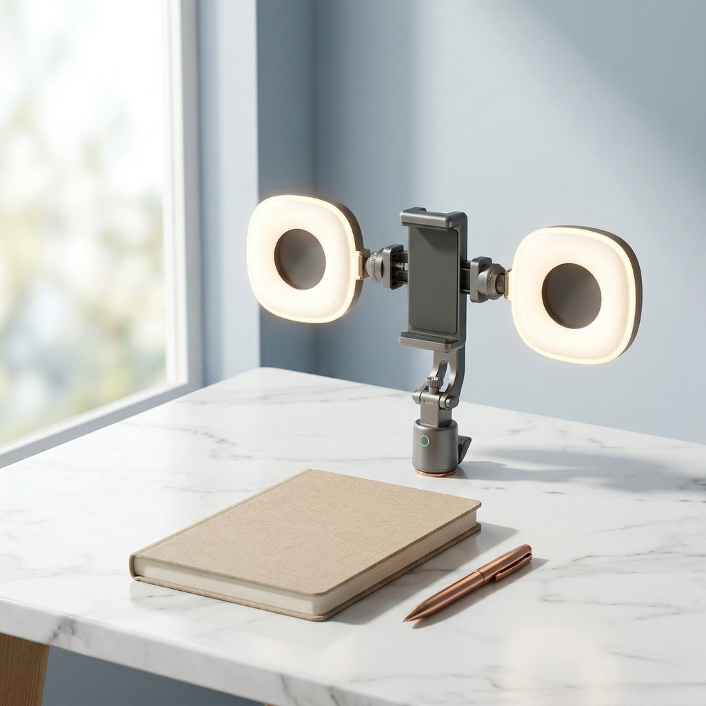 Face Tracking Smart Tripod For Vlogging With 360 Degree Rotation And Dual Fill Lights