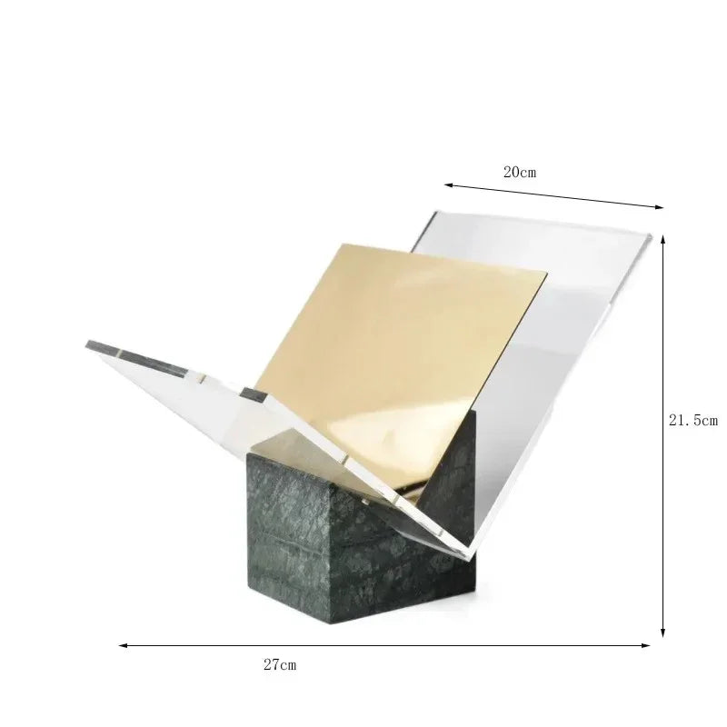 Marble Acrylic Magazine Holder For Desk Organizer And Storage Rack