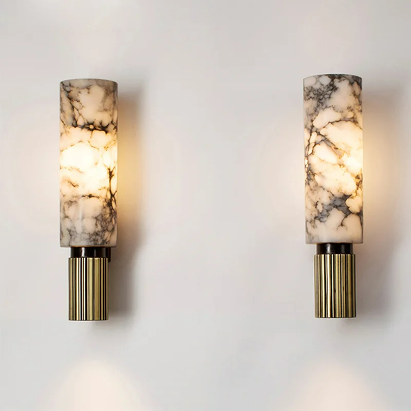 Dimmable Astra Wall Lamp In Marble Finish For Living Rooms And Entryways Modern Style Accent For Walls