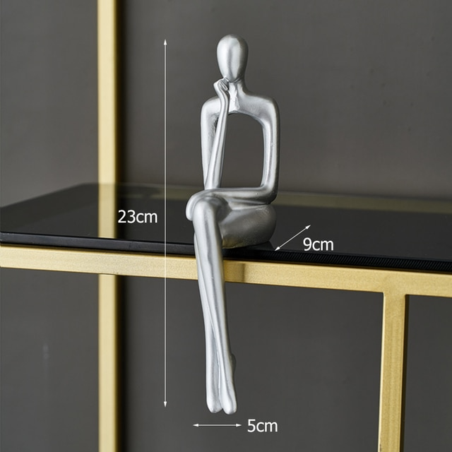 Seated Abstract Resin Sculpture For Modern Home Decor