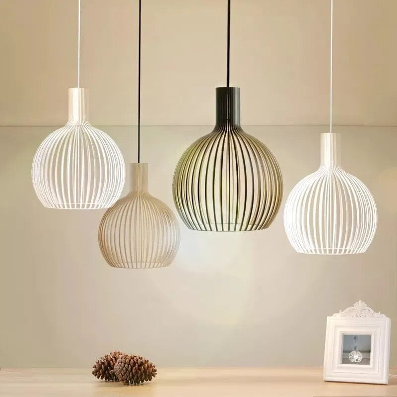 Nordhaven Rustic Light Pendant In Wooden Cage Ceiling Fixture With Adjustable Cord