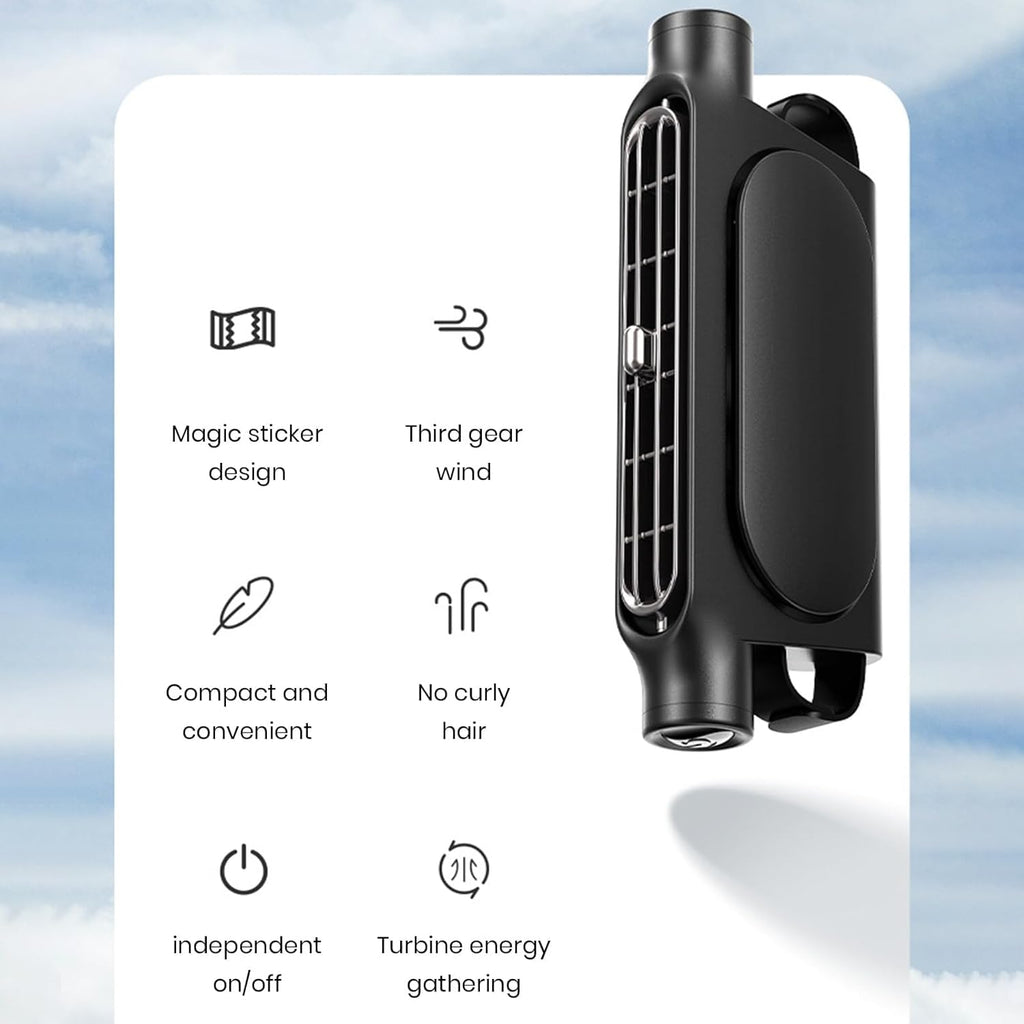 Headrest Mounted USB Powered Car Fan With Three Speeds, Bladeless And Quiet