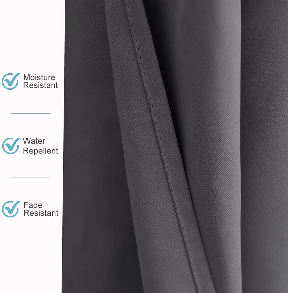 2 Panels Waterproof Patio Curtain With Eyelets Outdoor Privacy And Windproof