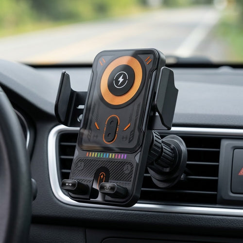 Auto-Handyhalterung mit kabellosem Laden 15 W und automatischer Klemme -    Zorenza