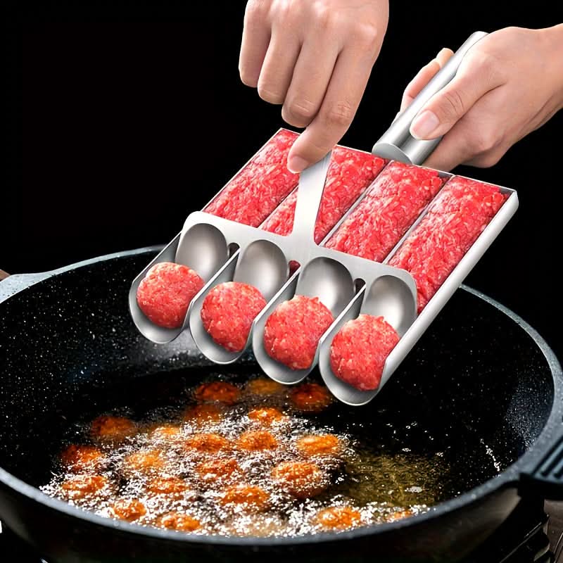 BALLPRO Edelstahlform für Fleischbällchen — multifunktionales Werkzeug für Fleisch-, Fisch- und Garnelenbällchen