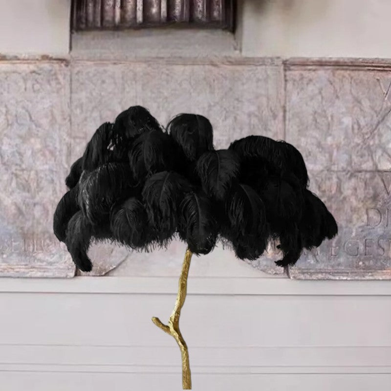 AstraLoom Ostrich Feather LED Floor Lamp With Adjustable Height For Home And Gentle Glow