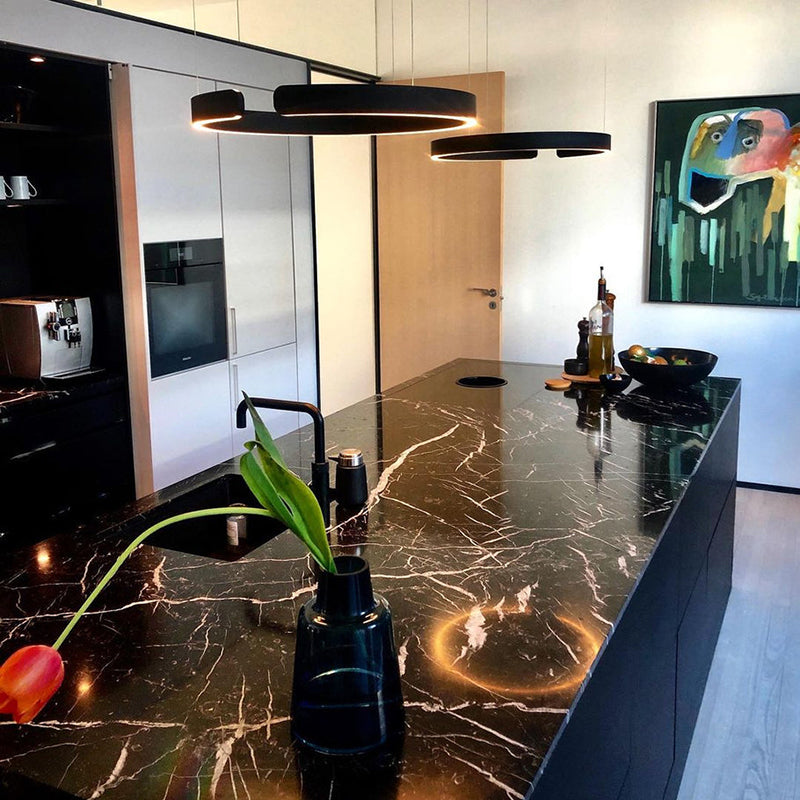 LyraHalo Circular LED Pendant Fixture In Metal Finish For Living Rooms And Dining Areas