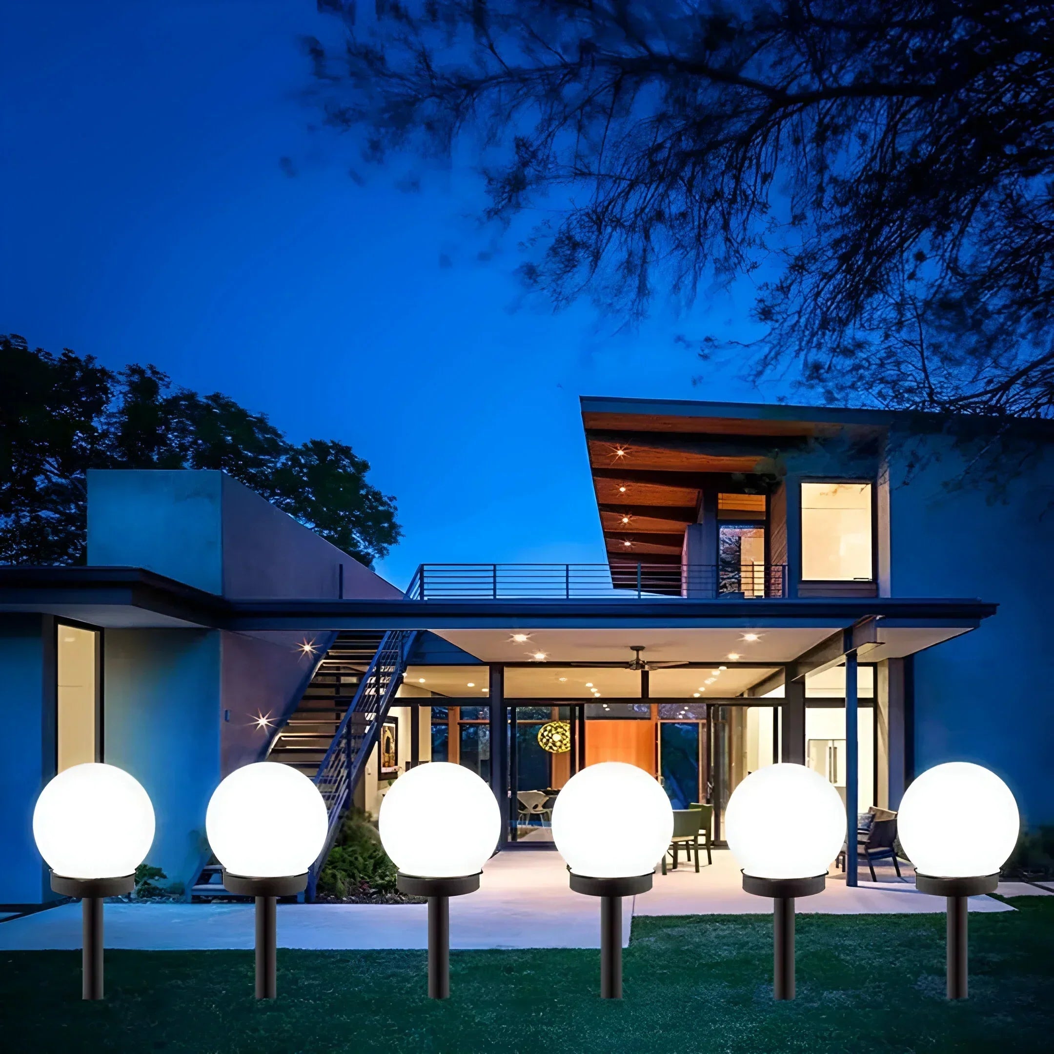 LumiGlobe 3-Pack Waterproof Solar Path Lights For Outdoor Paths And Garden Edges