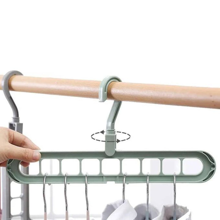 3-Pack Vertical Clothes Hanger Organizers — 9-Hanger Capacity, Horizontal or Vertical Hanging