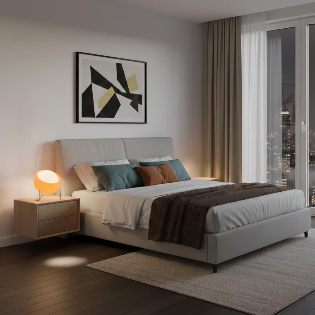 Elegant Table Lamp With Glass Shade For Indoor Use Suited For Living Rooms And Bedrooms Creating Cozy Ambience