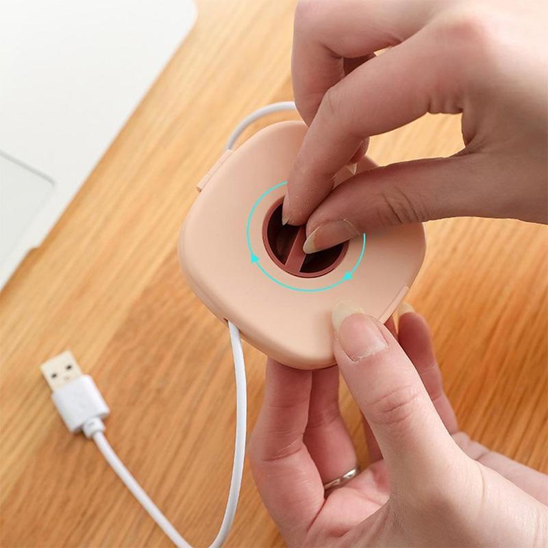 2-in-1 ケーブル巻き取り機能付きスマホスタンド - コンパクトなケーブルオーガナイザー