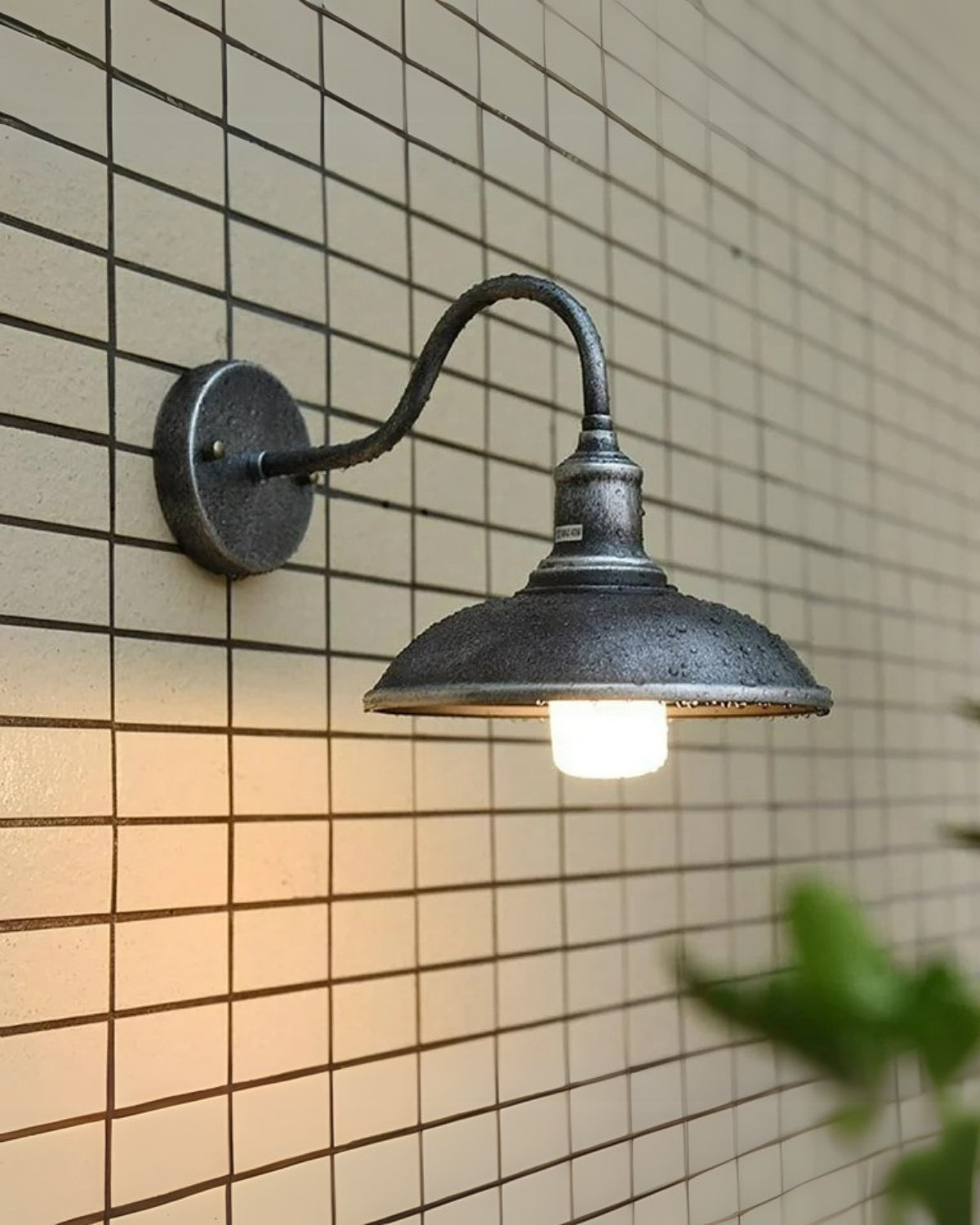 Modern Square Outdoor Wall Light With Minimalist Frame Black Brown Silver 24x23cm