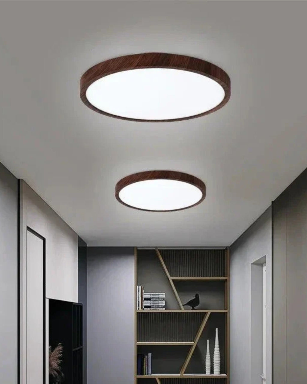 Ultra-Thin Wood Ceiling Light For Living Rooms And Bedrooms