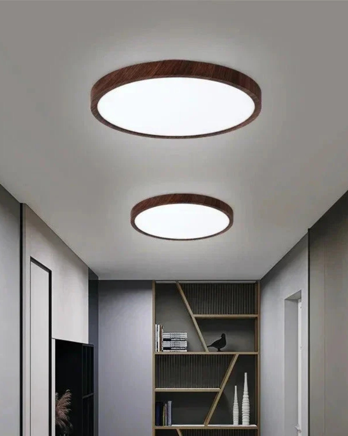 Ultra-Thin Wood Ceiling Light For Living Rooms And Bedrooms