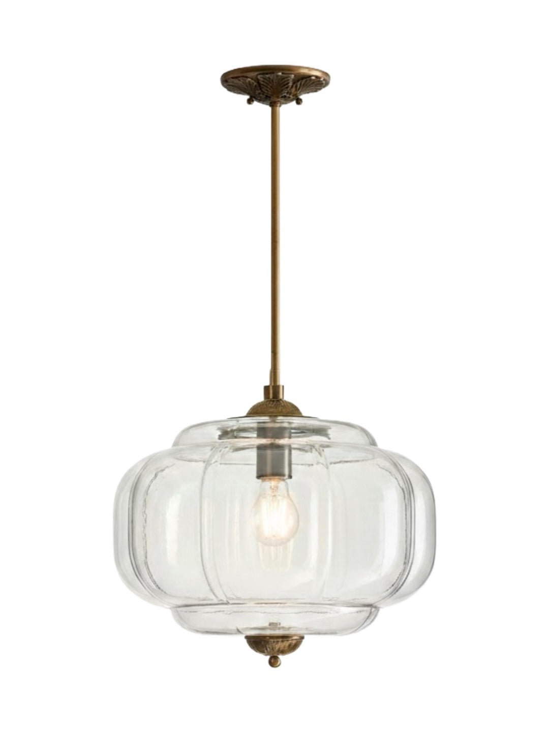Vintage Milk Glass Ceiling Light With Fluted Rim White Pink Green Matte Glass Brass Black