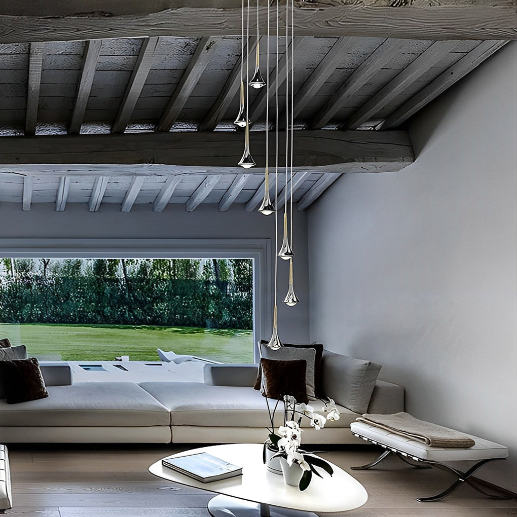 Aurelia AquaDrop Pendant Lamp With Warm Ambient Glow For Contemporary Living Spaces