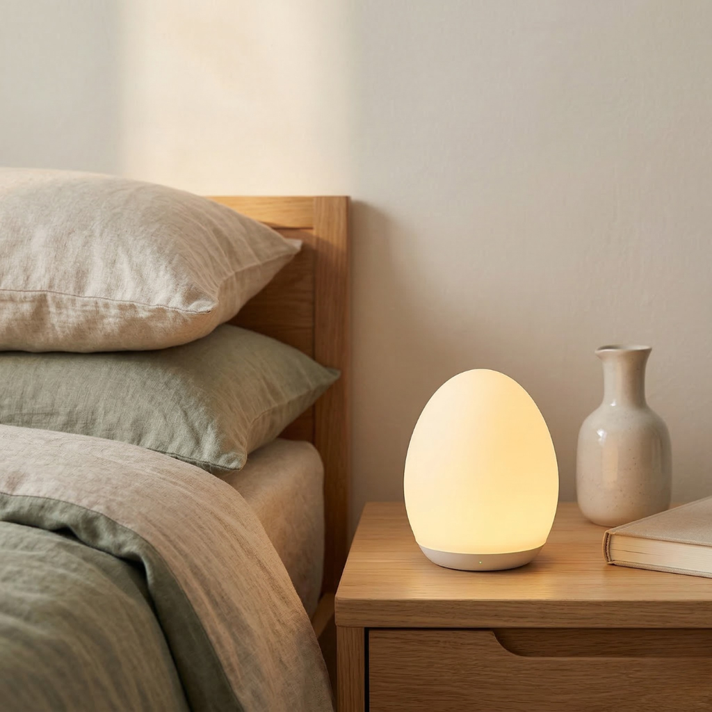 Egg Shaped Night Light With Rechargeable LED Battery, Touch Control And Adjustable Brightness For Safe Sleep