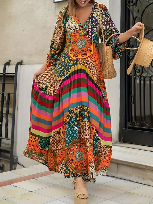 Robe Longue Tropicale Fluide