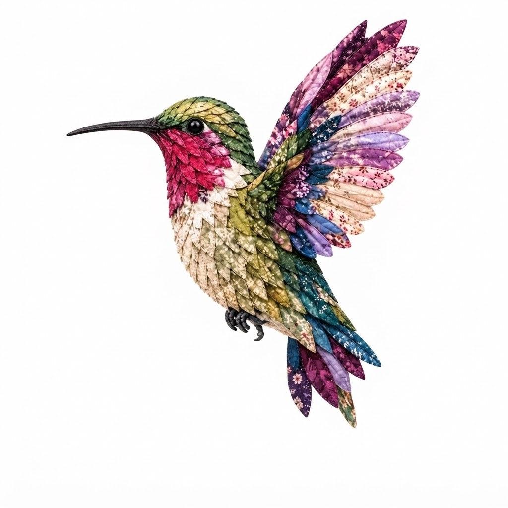3D Fabric Patchwork Bird DIY Craft Kit — Decorative Feather Artwork