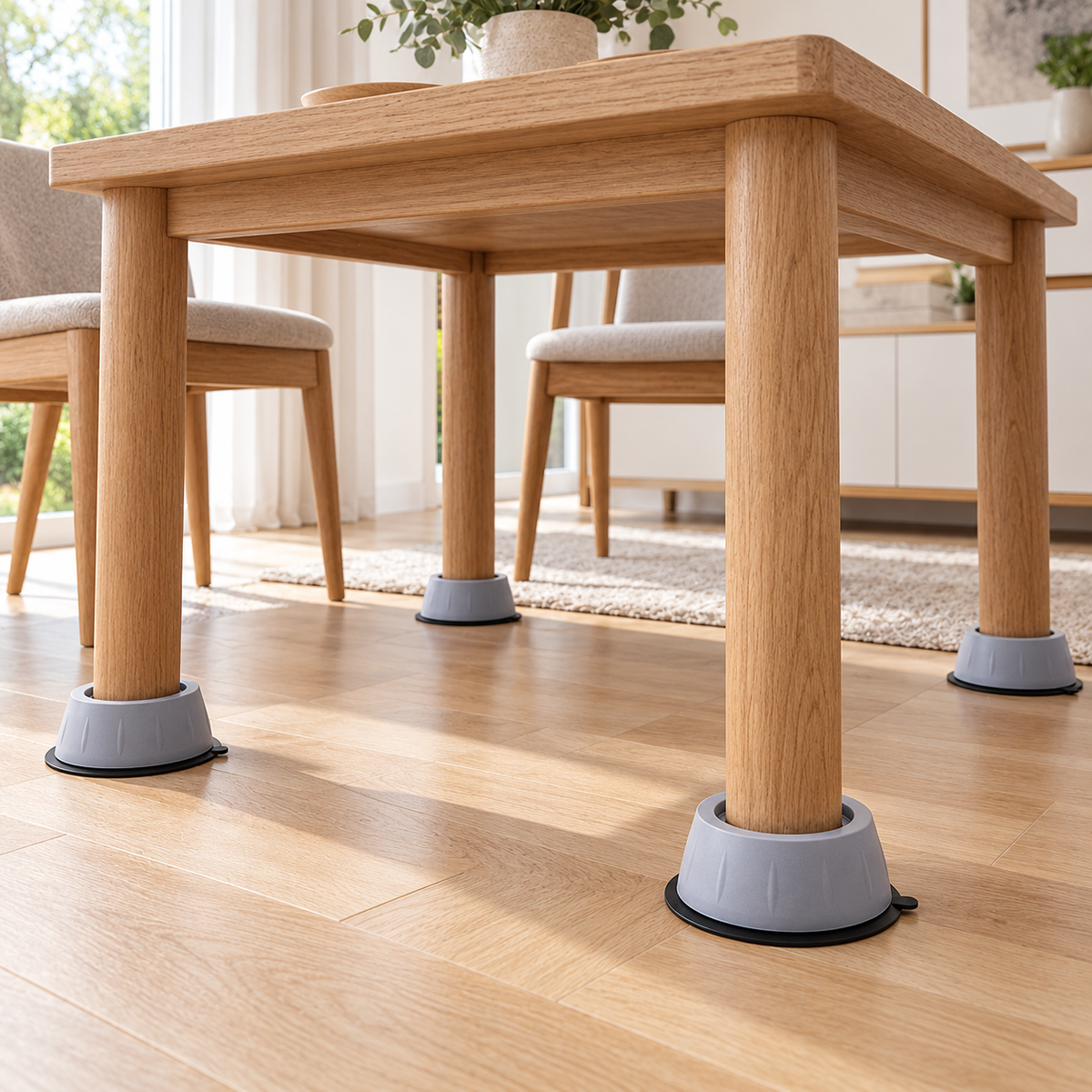 Patins en caoutchouc anti-vibrations de 8 cm — supports stables pour pieds d’appareils