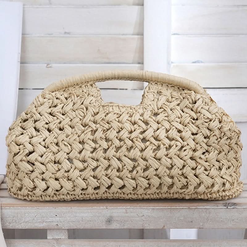 Borsa a tracolla in rafia intrecciata LUXEWEAVE — Leggera, perfetta per l’estate