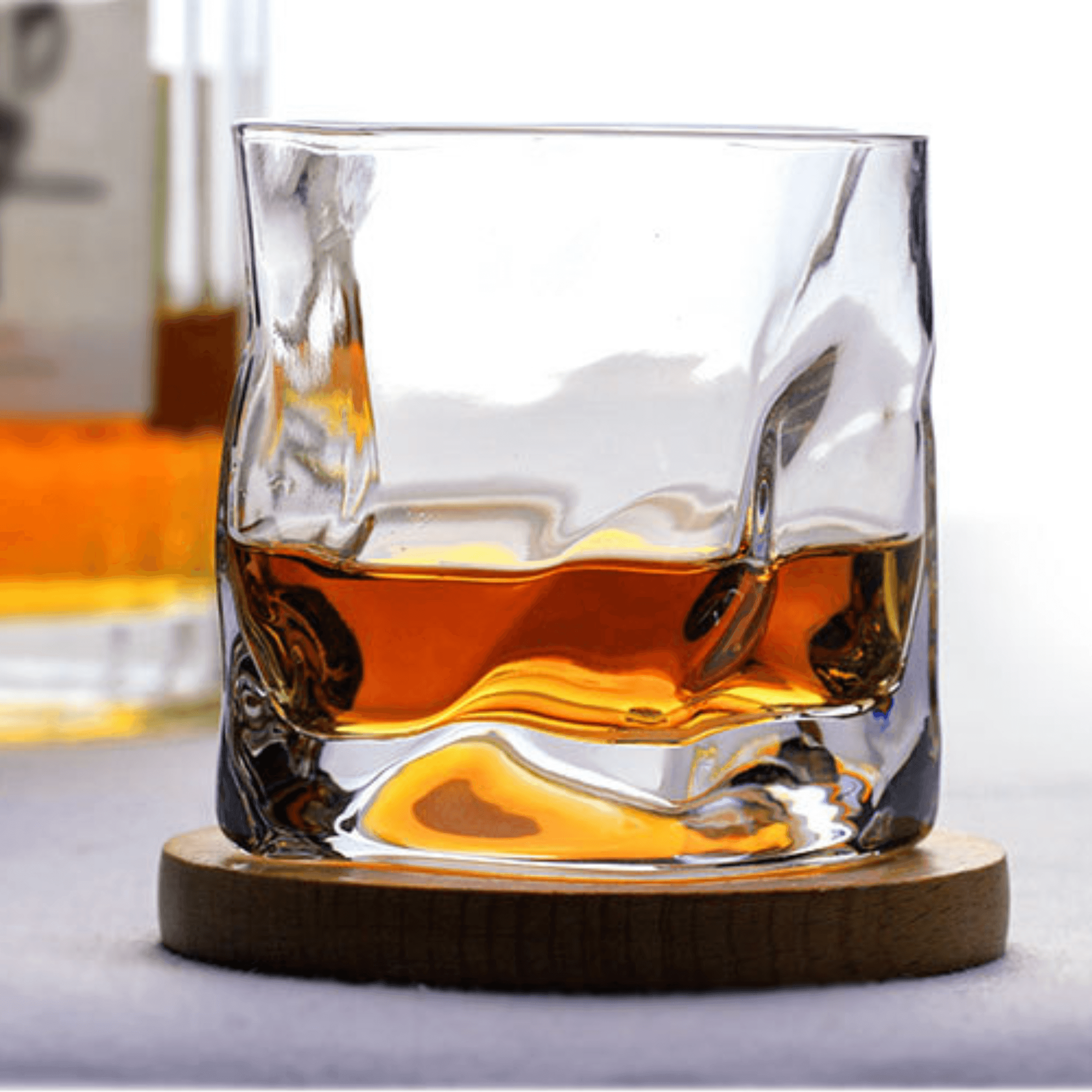 Edo Kiriko Whiskey Glass In Japanese Crystal With Crumple Design Handmade
