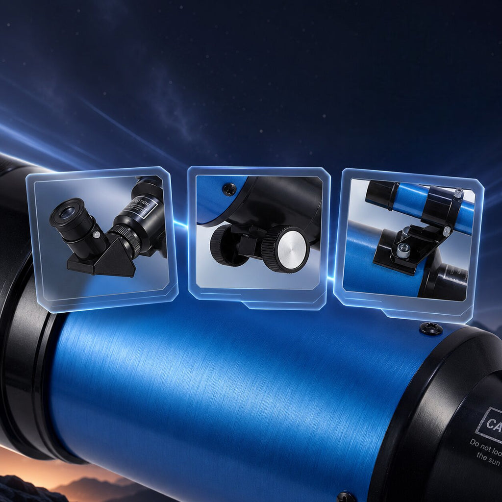 Telescópio SkyQuanta de 70 mm — Distância focal de 300 mm, tripé e adaptador para telemóvel
