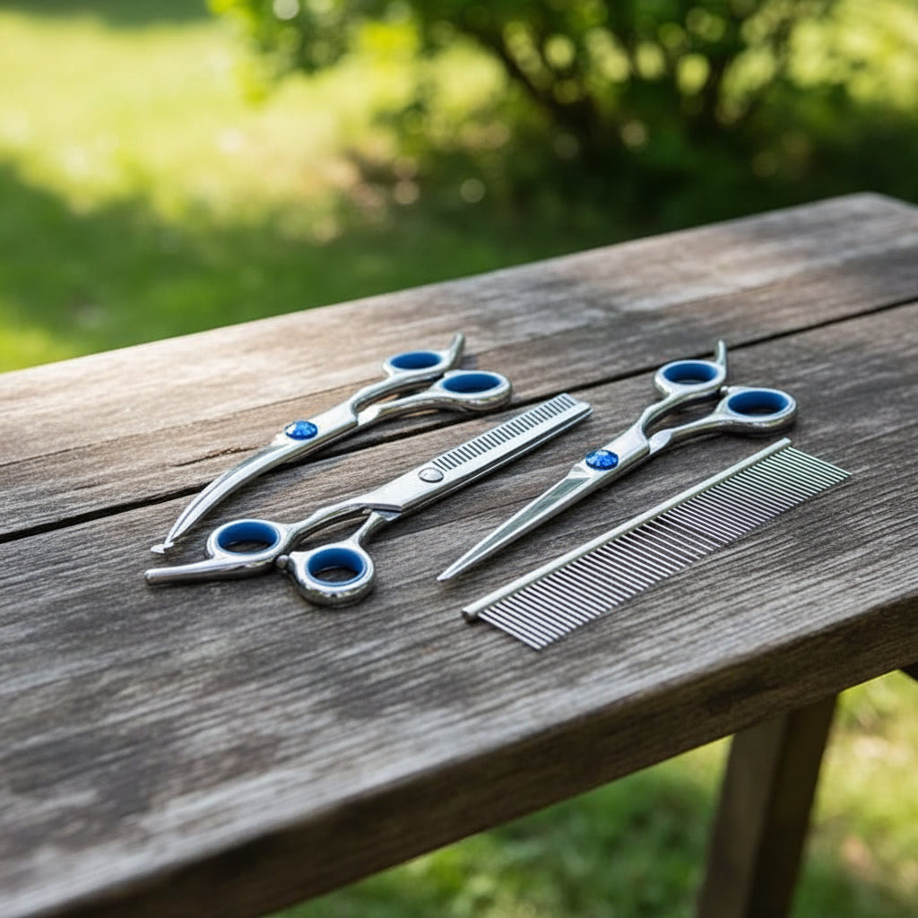 Set di forbici per la toelettatura degli animali GROOMIX — punte arrotondate di sicurezza, taglio preciso ed ergonomico