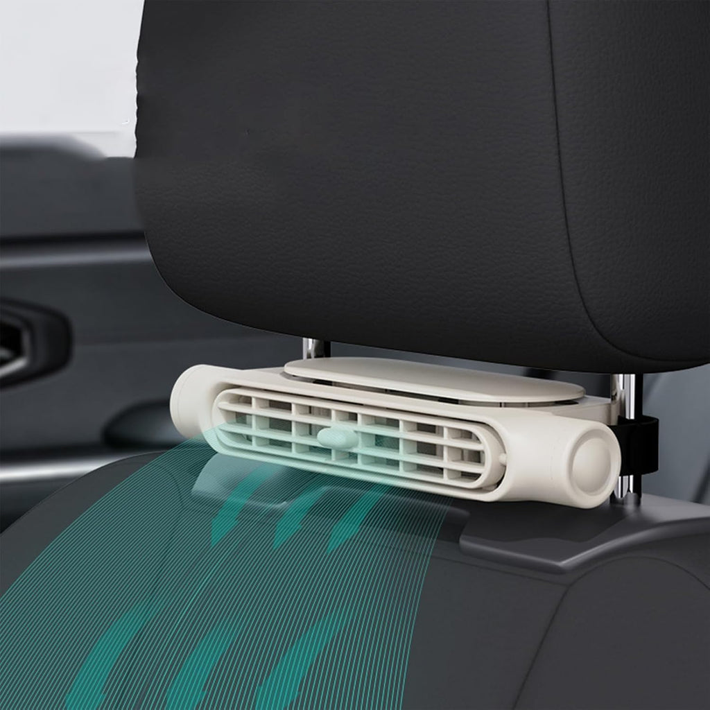 Headrest Mounted USB Powered Car Fan With Three Speeds, Bladeless And Quiet