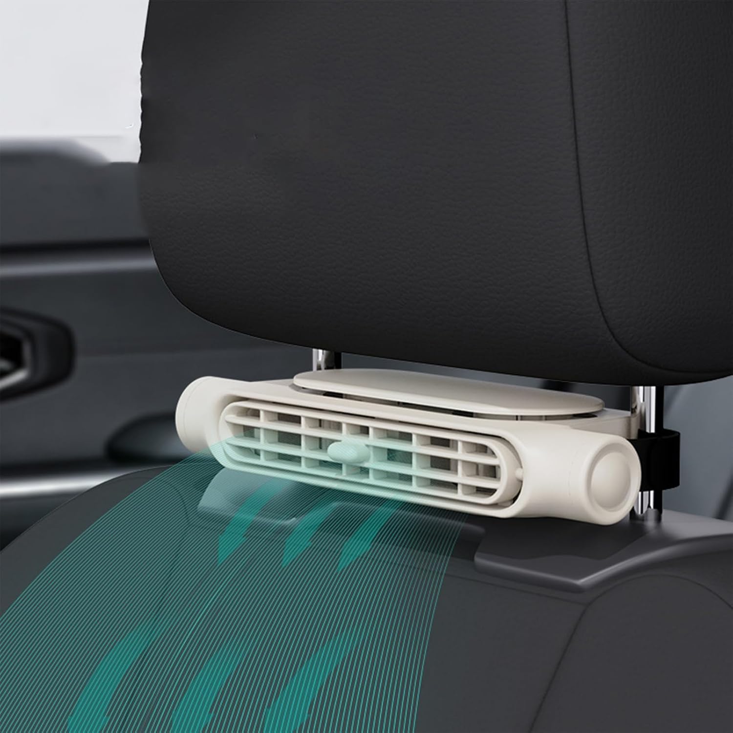 Headrest Mounted USB Powered Car Fan With Three Speeds, Bladeless And Quiet