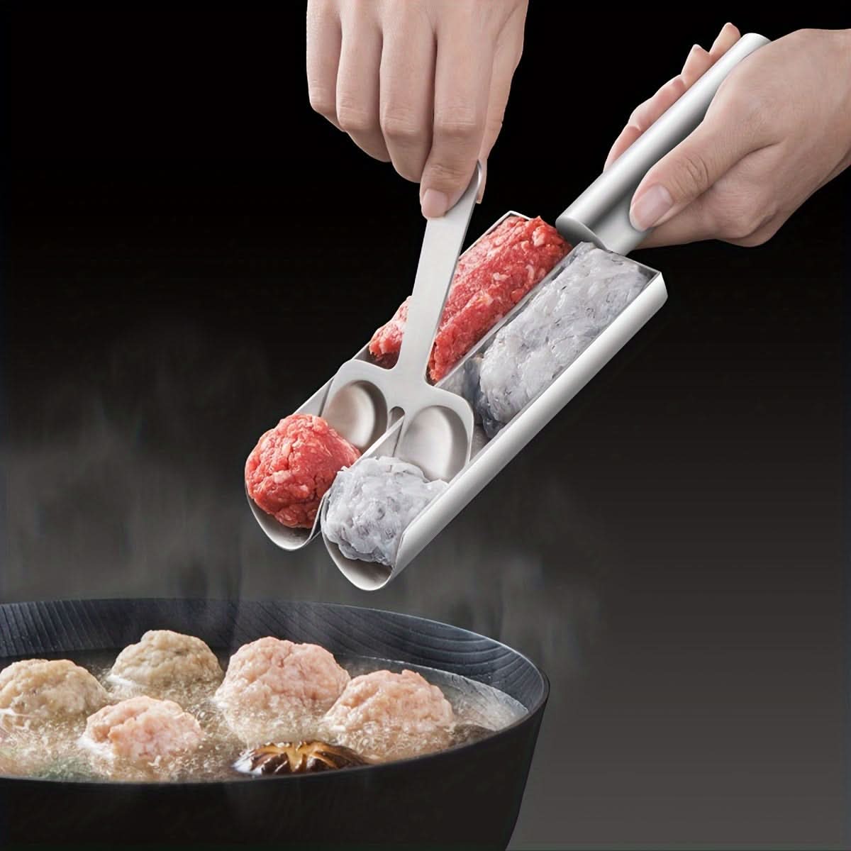BALLPRO Edelstahlform für Fleischbällchen — multifunktionales Werkzeug für Fleisch-, Fisch- und Garnelenbällchen