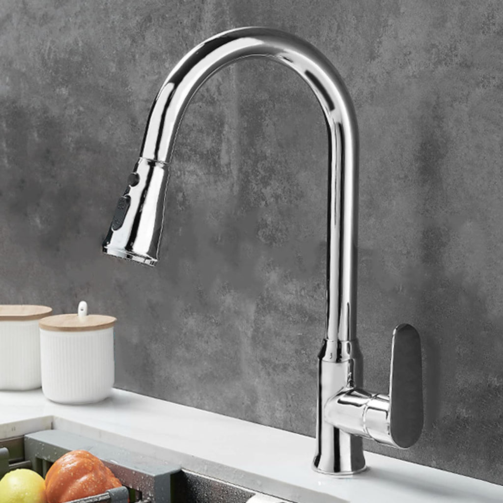 Torneira de cozinha extraível com rotação de 360° AureaFlow — Estilo contemporâneo elegante