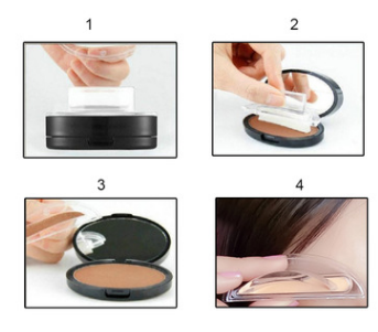 Eyebrow Stamp Kit With Powder, Waterproof, Natural Finish, 3 Shapes, 3 Colors