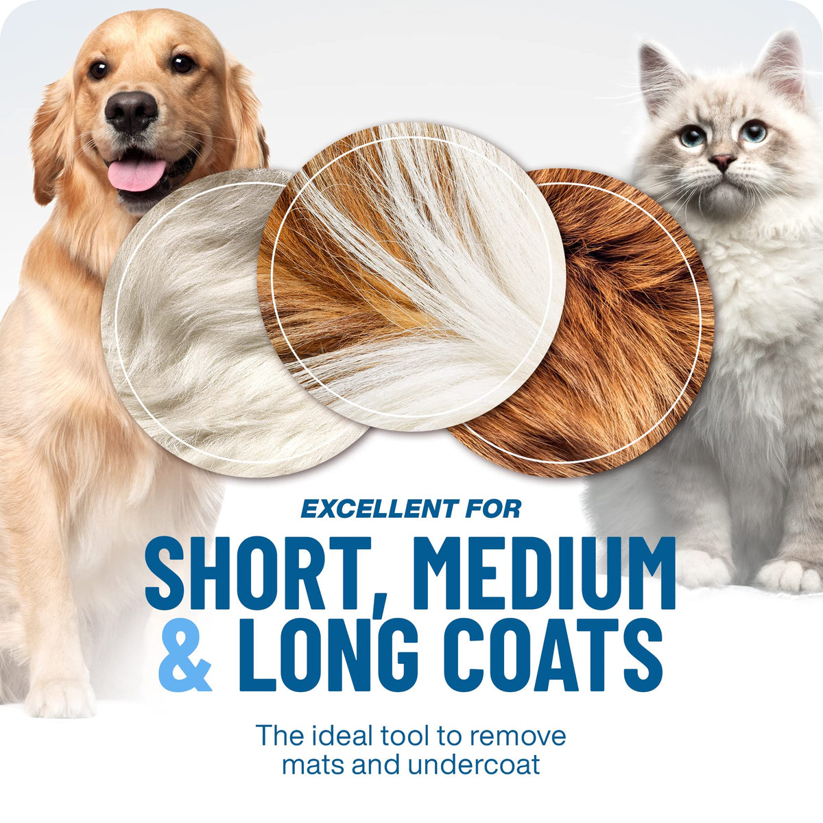 Brosse démêlante double face pour chien et chat - Démêlage en douceur et élimination en profondeur des nœuds
