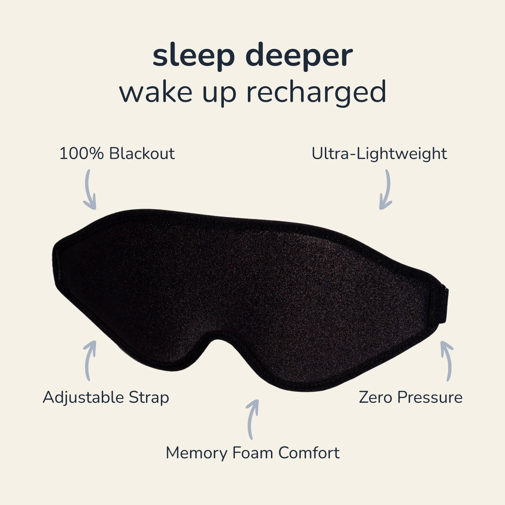 قناع نوم ثلاثي الأبعاد محدد الشكل - تجاويف عينين مريحة وتصميم حاجب للضوء