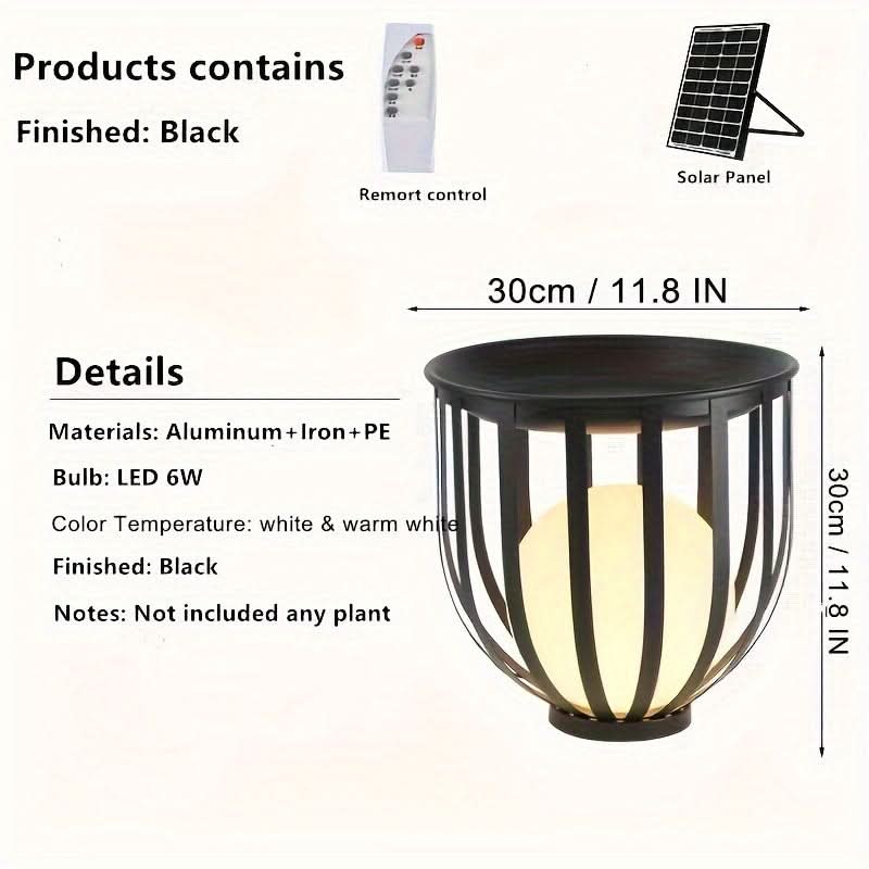 Aurevia SolarGlow Gartenlampe für den Außenbereich — Solarbetriebene, farbwechselnde Leuchte mit Fernbedienung