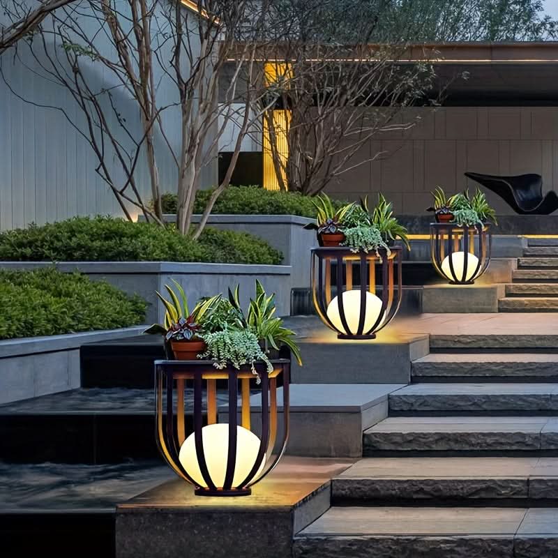 Aurevia SolarGlow Gartenlampe für den Außenbereich — Solarbetriebene, farbwechselnde Leuchte mit Fernbedienung