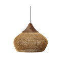 Kevara handgewebte Rattan-Pendelleuchte für Boho-Dekor, Deckenlampe und natürlicher Schirm