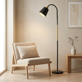 Floor Lamp Featuring Adjustable Head And LED Lighting For Reading And Ambient Living Room Use