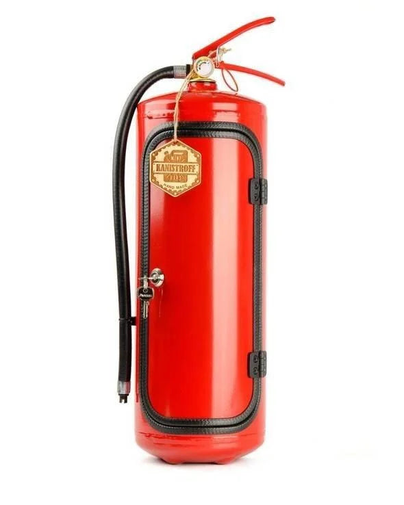 Mancave Red Metal Bottle Storage Disguised Fire Extinguisher